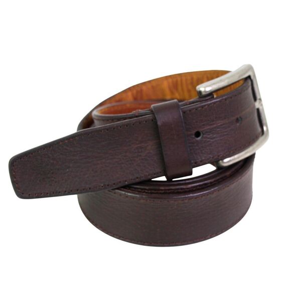 BOCONI BROWN REAL LEATHER 1.25"Wd STITCH CASUAL DRESS MEN'S BELT Sz 42/105 (91D - Picture 6 of 16